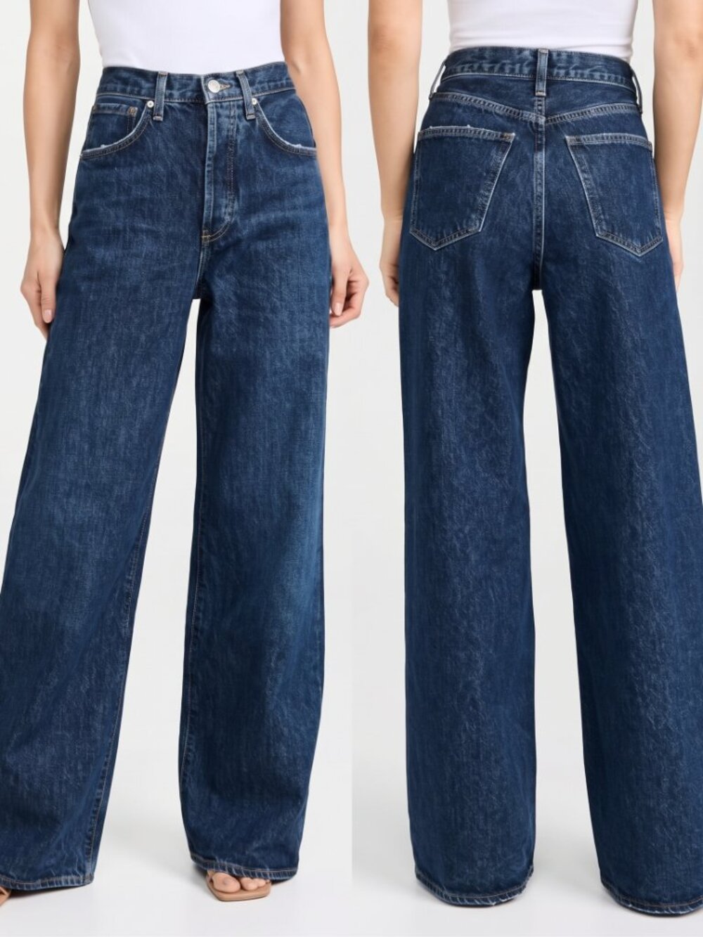 AGOLDE Dame Jean No Cuff Dark Wash Wide Leg Denim in Enamour Size 26 NWT